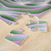 パズルピンクと緑の渦 ジグソーパズル (側面)