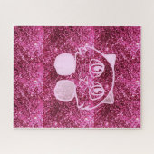 パズルピンクグリッター猫 ジグソーパズル (横)