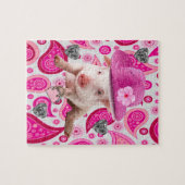 パズルピンクピグペイズリーシルバーハート ジグソーパズル (横)
