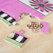 パズルピンクフローラ花 ジグソーパズル (側面)