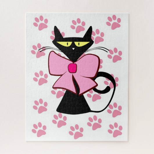 パズルピンクポープリントキャット ジグソーパズル (縦)