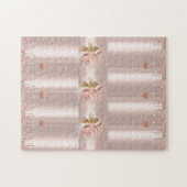 パズルピンクローズグリッタードリップフローラ ジグソーパズル (横)