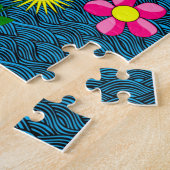 パズルピンクローズフローラブルーバタフライ ジグソーパズル (側面)