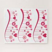 パズルピンク赤いハートハッピーバレンタインデー ジグソーパズル (横)