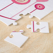 パズルピンク赤いハートハッピーバレンタインデー ジグソーパズル (側面)