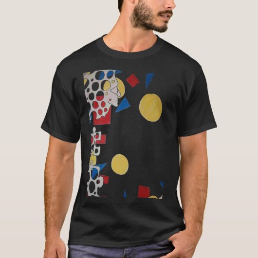 パズルピース自閉症啓発ムーン顔 Tシャツ (正面)