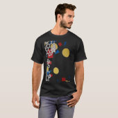 パズルピース自閉症啓発ムーン顔 Tシャツ (正面フル)