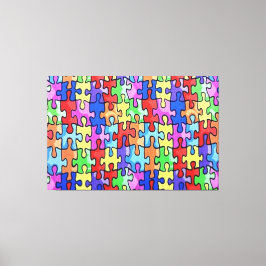 パズルピース自閉症3パネルキャンバスウォールアート キャンバスプリント