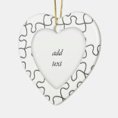 パズルピース(背景色またはイメージの追加) セラミックオーナメント (左)