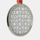パズルピース(背景色またはイメージの追加) メタルオーナメント (右)