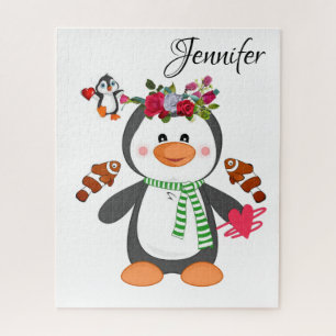 パズルフローラペンギンハートハッピーバレンタイン ジグソーパズル