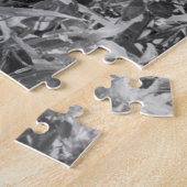 パズルブラック&ホワイトヴィンテージフラワーズプリント ジグソーパズル (側面)