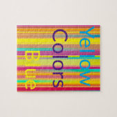 パズルブルーイエローカラーズブライトストライプ ジグソーパズル (横)