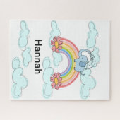 パズルブルーエレファントクラウドフローラ ジグソーパズル (横)