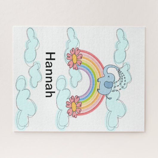 パズルブルーエレファントクラウドフローラ ジグソーパズル (横)