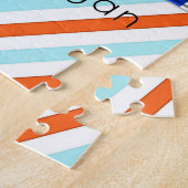 パズルブルーオレンストライプジアステカ ジグソーパズル (側面)