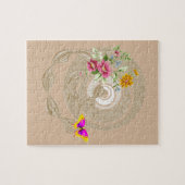 パズルベージュフローラ蝶 ジグソーパズル (横)