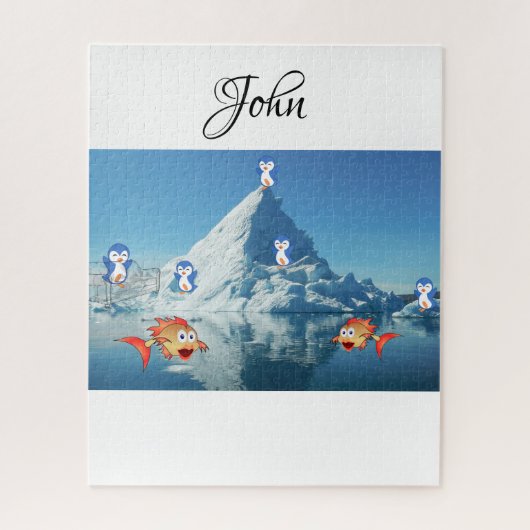 パズルペンギンフィッシュハッピーバレンタイン ジグソーパズル (縦)