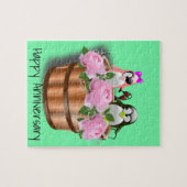 パズルペンギンフローラハッピーアニバーサリーハート ジグソーパズル (横)