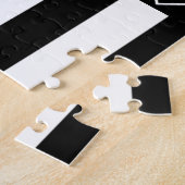 パズルペンギンラブブラックレッド&ホワイトストライプ ジグソーパズル (側面)