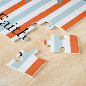 パズルホワイトとオレンジストライプ色の太陽 ジグソーパズル (側面)