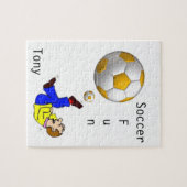 パズルホワイトイエローサッカーボール ジグソーパズル (横)