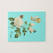 パズルホワイトエンジェルブルーバタフライフローラ ジグソーパズル (横)