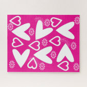 パズルホワイトハートハッピーバレンタインデー ジグソーパズル (横)