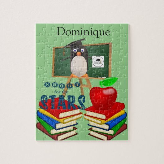 パズルホワイトペンギンとブラックペンギンの学生 ジグソーパズル (縦)