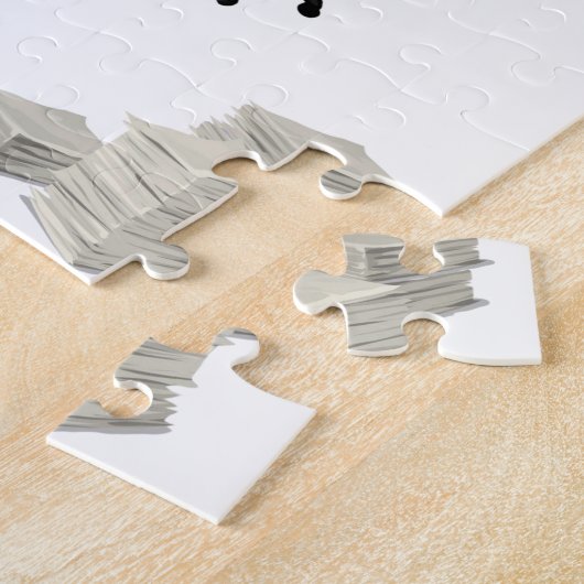 パズルホワイトペンギンとブラックペンギンの締め切りオフィス ジグソーパズル (側面)