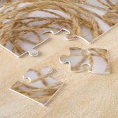 パズルホワイトホースポークドットグリーンロープ ジグソーパズル (側面)