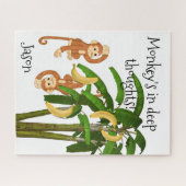 パズルホワイトモンキーズバナナ ジグソーパズル (横)