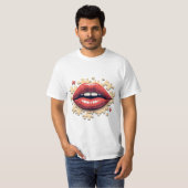 パズルポップ・アートの唇 Tシャツ (正面フル)