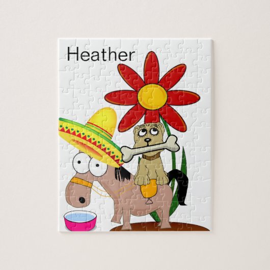 パズルメキシカンドンキードッグフローラ ジグソーパズル (縦)