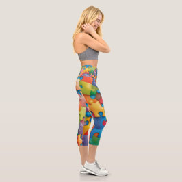 パズルヨガレギンス-ユニークフィットネス&Activewear カプリレギンス