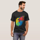 パズルラクロス支援自閉症啓発男性女性 Tシャツ (正面フル)
