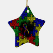 パズルリボングランジハート セラミックオーナメント (右)