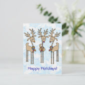 パズルリボントナカイ – 自閉症意識 シーズンポストカード (スタンド正面)