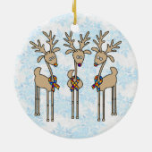 パズルリボントナカイ – 自閉症意識 セラミックオーナメント (裏面)