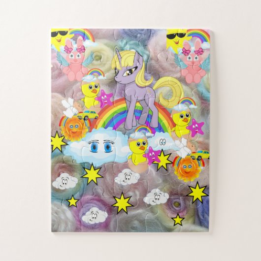 パズルレインボーユニコーンボーイカー ジグソーパズル (縦)