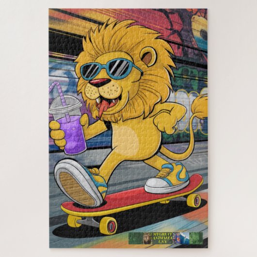 パズルレオン・マーク2、彼のスケートボード。 ジグソーパズル (縦)