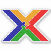 パズルレターXモノグラム シール (正面)