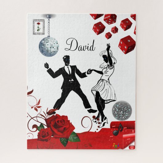 パズルレッドローズフローラサイコロ ジグソーパズル (縦)