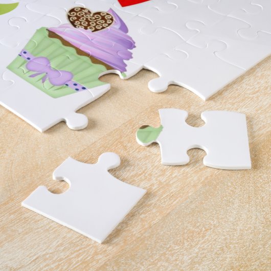 パズルレディーバグフローラカップケーキ誕生日 ジグソーパズル (側面)