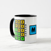 パズルワードゲームDINKピックボールモノグラム マグカップ (正面左)