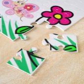 パズルヴィンテージガールドッグキャットフローラレインボー ジグソーパズル (側面)