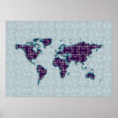 パズル世界地図の壁の装飾 ポスター (正面)