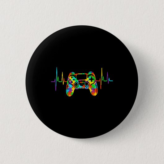 パズル受け入れキッズビデオゲーム自閉症意識 缶バッジ (正面)