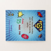 パズル型の誕生日の招待状。 ジグソーパズル (横)