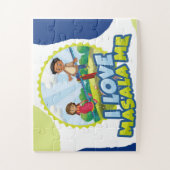 パズル子供へ、インディアン、混合キッズ、黒 ジグソーパズル (縦)